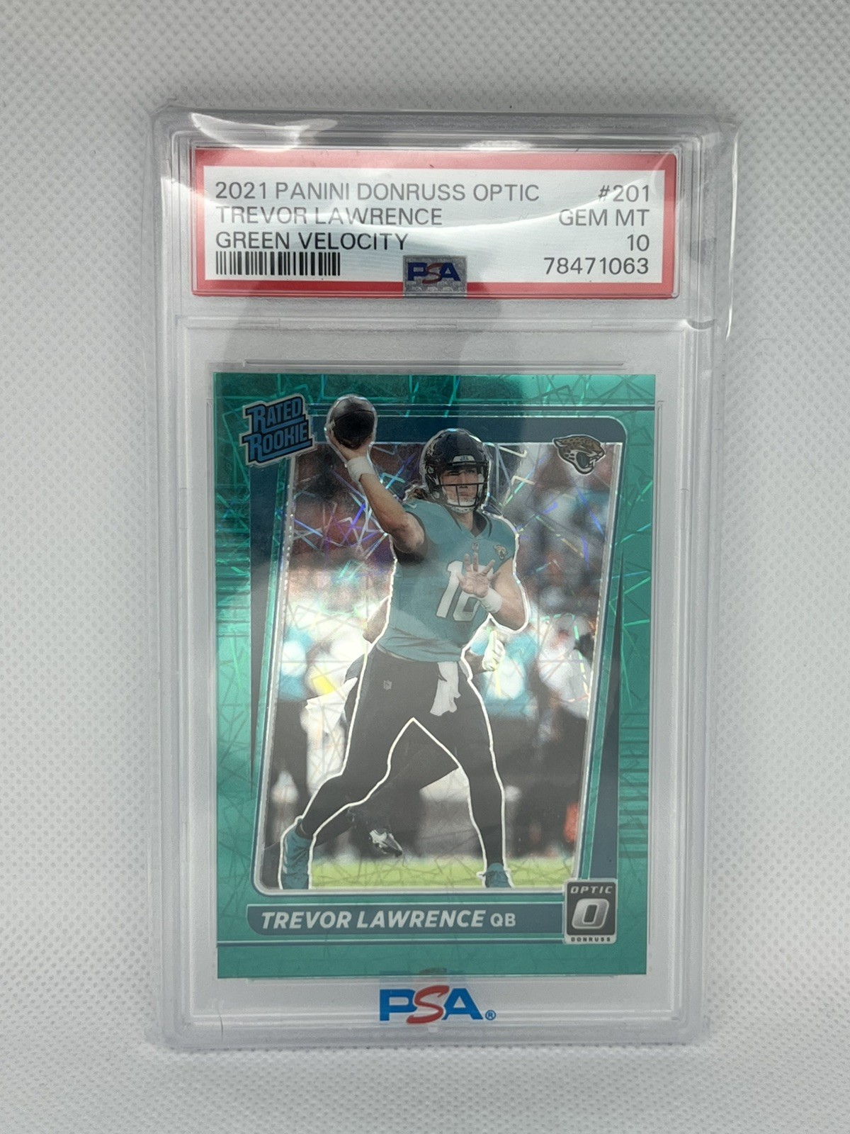 Trevor Lawrence Panini Donruss Optic #201 Green Velocity