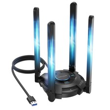 USB WiFi Adapter for Desktop PC, WAVLINK Tri-Band BE6500 WiFi 7 Adapter with ...