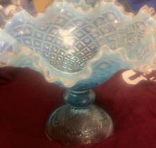 Vintage Fenton Hobnail Blue Opalescent Glass