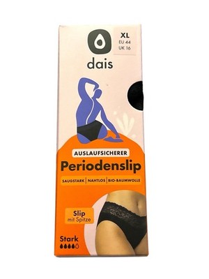 Dais Daily Periodenunterwäsche Seamless Slip Mit Spitze Stark Gr.XL (44)