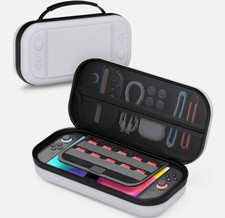 STARTRC GAMES Switch 2 Carrying Case Large Capacity PU Hard Travel Bag White