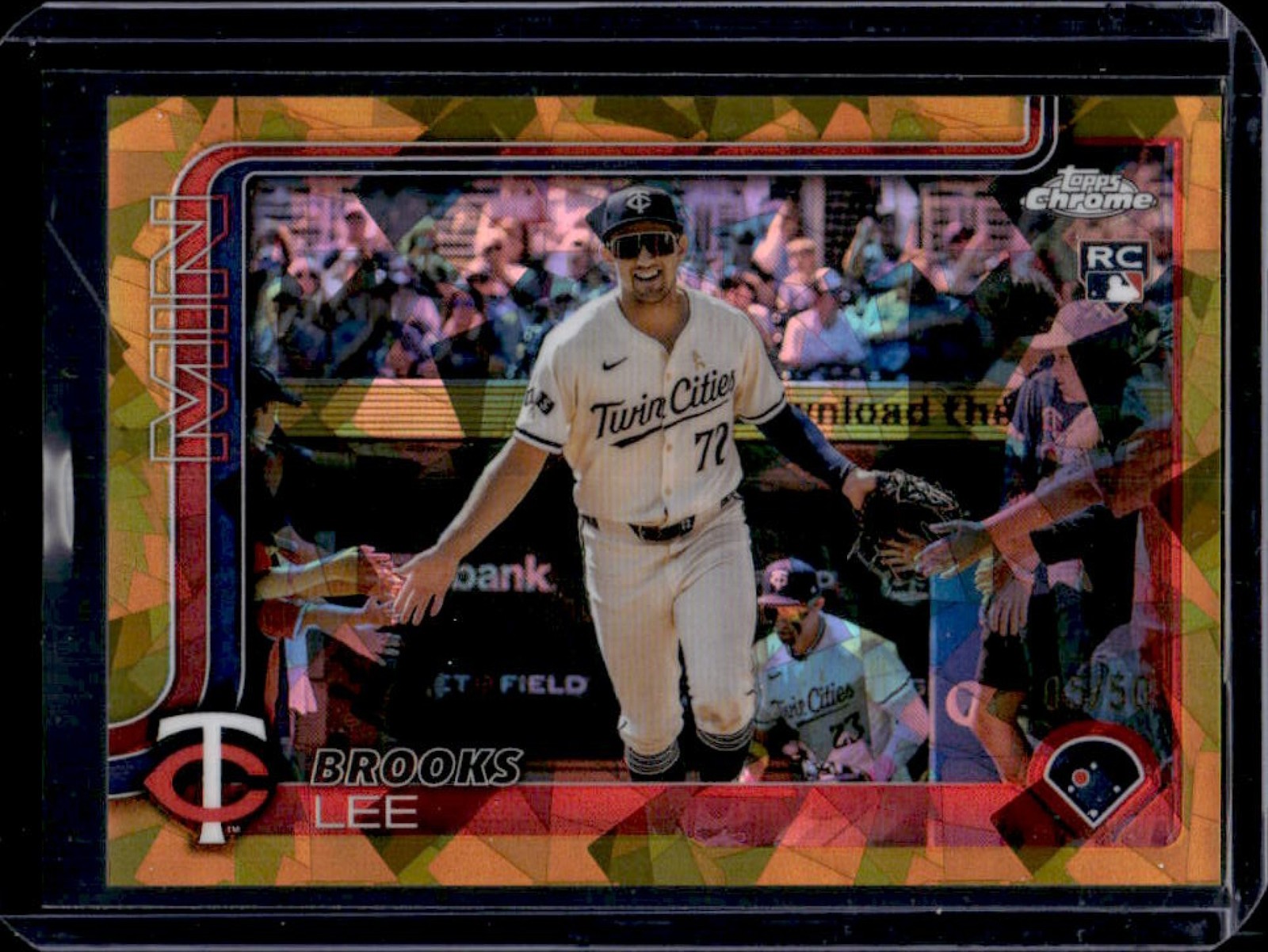 2025 Topps Chrome Sapphire Brooks Lee Image Variation RC Gold Refractor #5/50