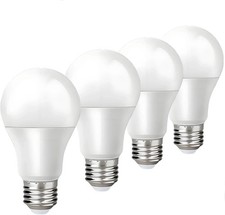 4 Pack 3 Way Light Bulbs 50 100 150W, Daylight 5000K,Three Way A19,E26 Base,Perf