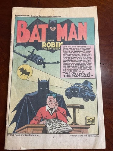 Batman with Robin the Boy Wonder 1975 (no cover)  vintage rare