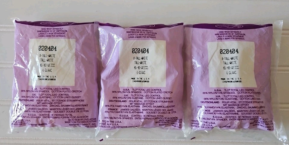 Silkies TLC Soporte Control Total Piernas Pantimedias X Alto Blanco 318 LOTE DE 3 NUEVAS Foto 2 de 3