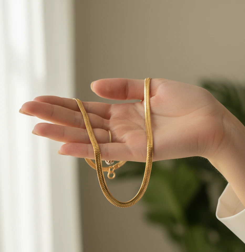 18k Goldkette fein 4MM vergoldet 60cm lang Panzerkette Damen Herren Halskette - Bild 3 von 4