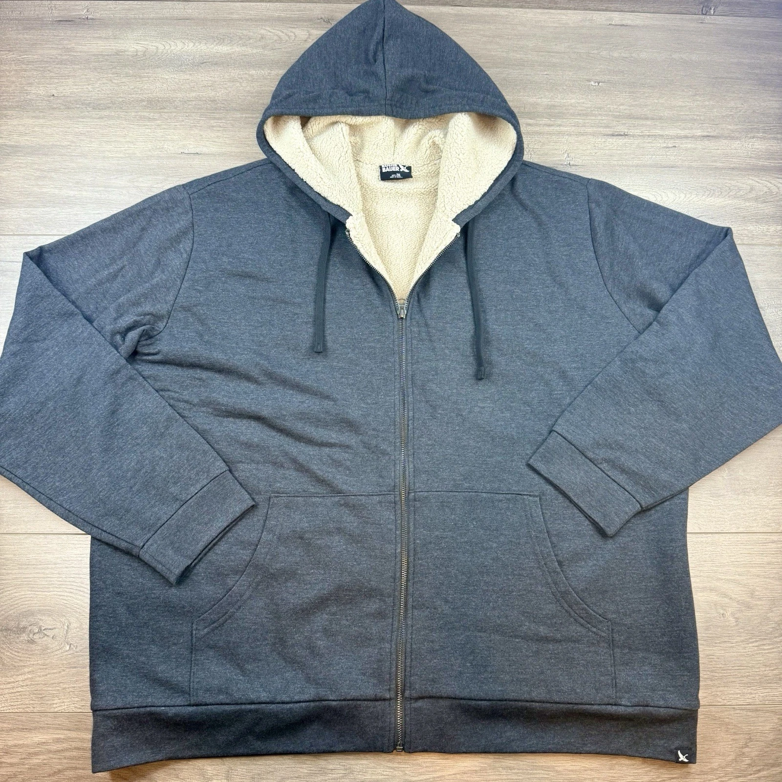 NWT Eddie Bauer Everyday Fleece Full Zip Faux Shearling Lined Hoodie Men's XXL