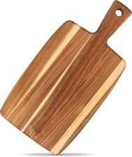 Acacia Wood Cutting Board and Chopping Board with Handle for Meat, Cheese
