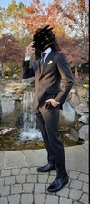 SuitSupply Lazio Suit Mens 36 Black Vitale Barberis Canonico Wool Slim Fit EU 46