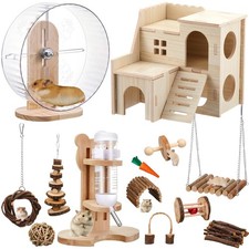 18 Pcs Hamster Accessories for Cages 10 Kinds Hamster Toys Set