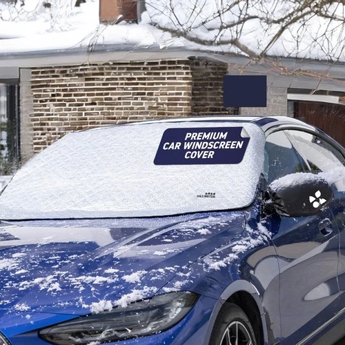 Reversible Car Windshield Cover with Wing Mirror Hooks Protects From Frost Sun