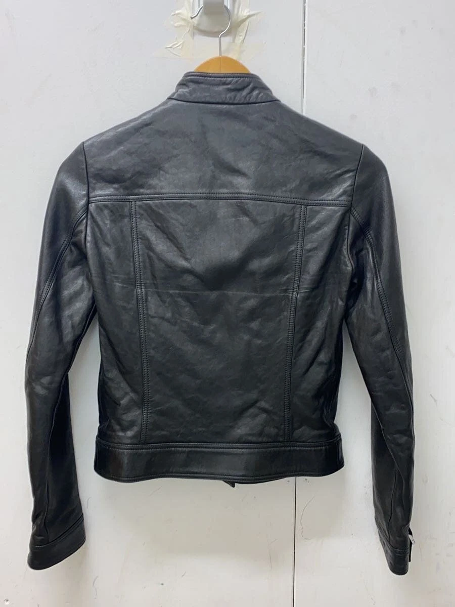 GUCCI giacca pelle blusa 36 nero