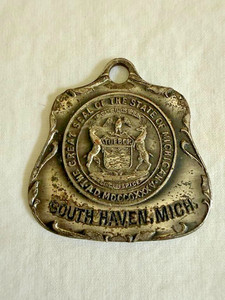 Vintage South Haven Michigan State Seal Charm Pendant Medallion