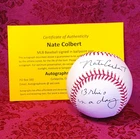 Nate Colbert Signed MLB Baseball.  SD Padres.  Certificate of Authenicity.