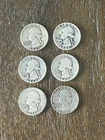 Lot of 6 Washington Quarters 1942, 1943, 1944, 1945, 1957, 1981