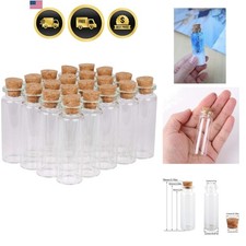 24 Sets 15ml Small Mini Glass Bottles with Cork Stoppers Tiny Vials for Weddi...