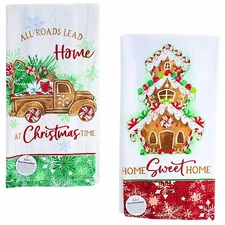 Kay Dee Designs Gingerbread House/Truck Kitchen Hand Towel Set Candy Canes