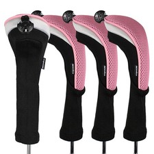 Andux Long Neck Golf Hybrid Club Headcovers With Interchangeable Numbered Tags,_