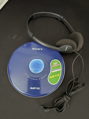 Sony CD-Player D-NE004 Walkman Blau + originale Kopfhörer | Funktionsfähig