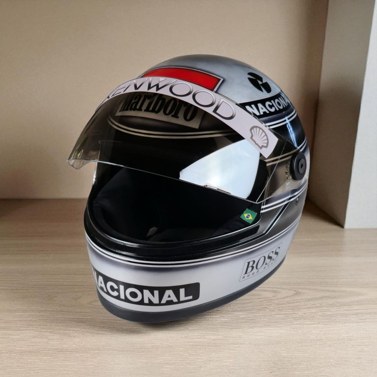 Ayrton Senna 1993 Helmet - Special Silver Chrome - 1:1 Scale