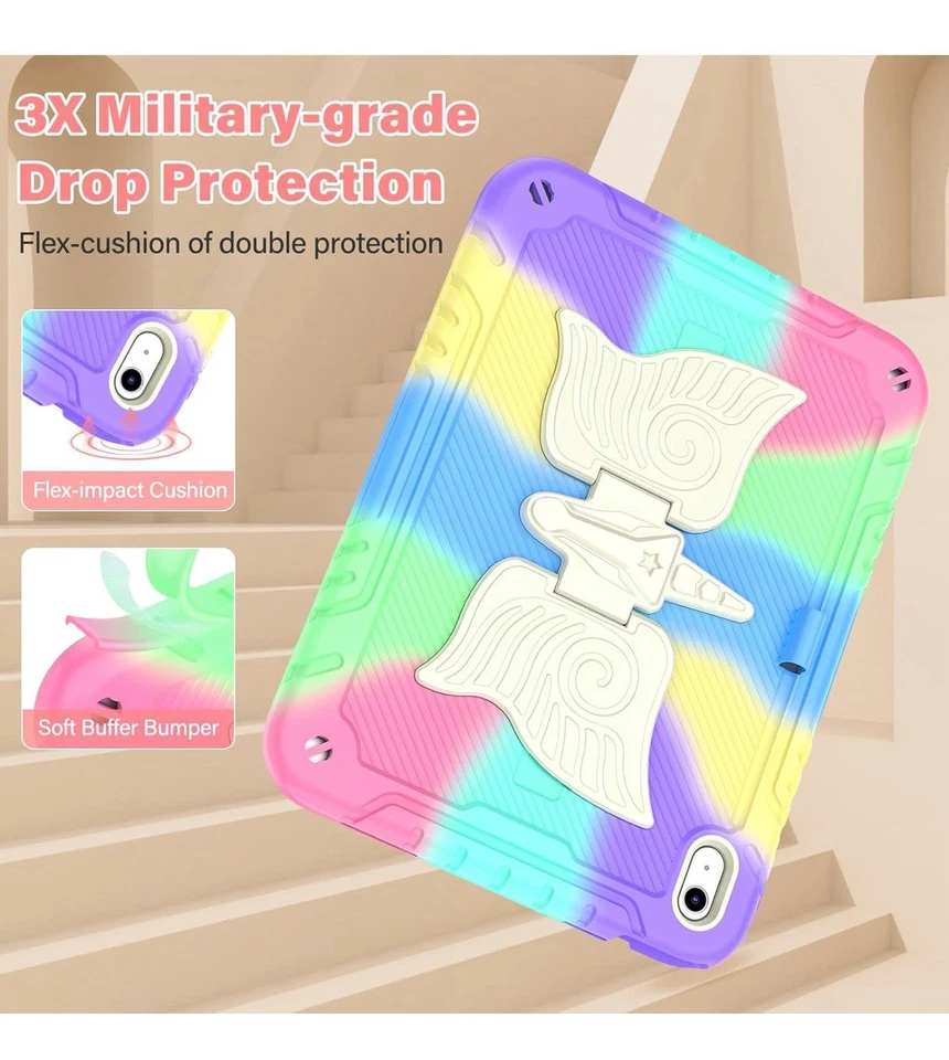 iPad Case for 10th/11th Gen 10.9/11 with Unicorn Stand Includes Tempered Glass - Image 2 of 4