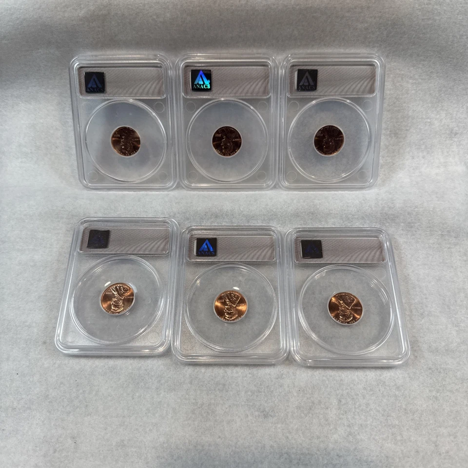 2009 Lincoln Cent INAUGURAL EDITION MS67RD RED ANACS Certified 6 coins! Graded!  - Image 2 of 4