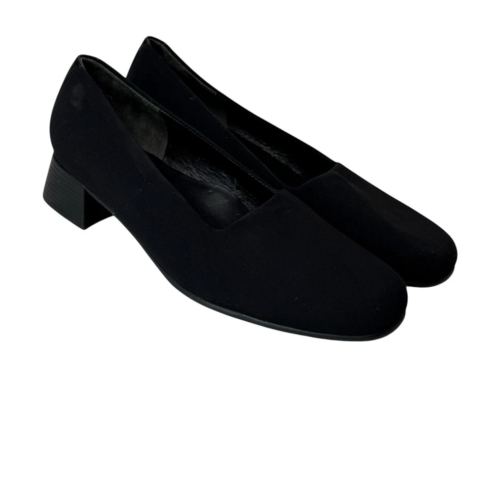 Munro Loafer Black SlipOns Smoking Slipper Womens SZ 9 WW USA Made Resort Preppy - Image 2 of 4