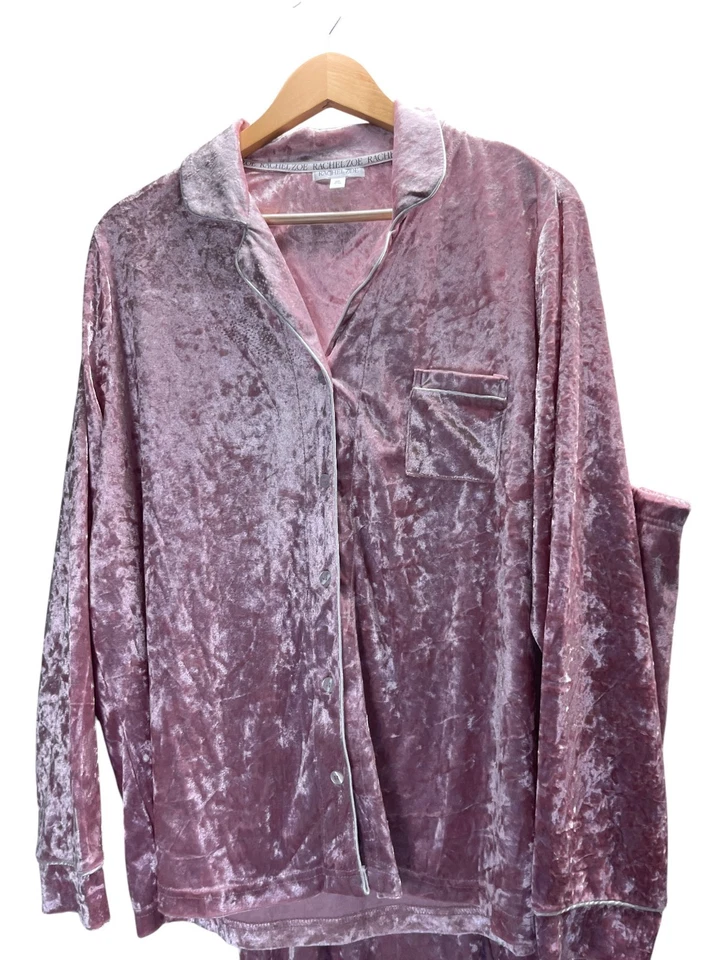 Rachel Zoe Pajama Set Women's Size 3X Pink Velvet - Image 2 of 4