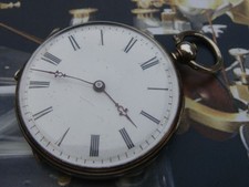 Antique European Pocket watch 1800s Roman dial  Lute player engraving in VGWO