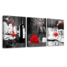 Kitchen Wall Art for dining room Wall Decor Still life Black and white Canvas...