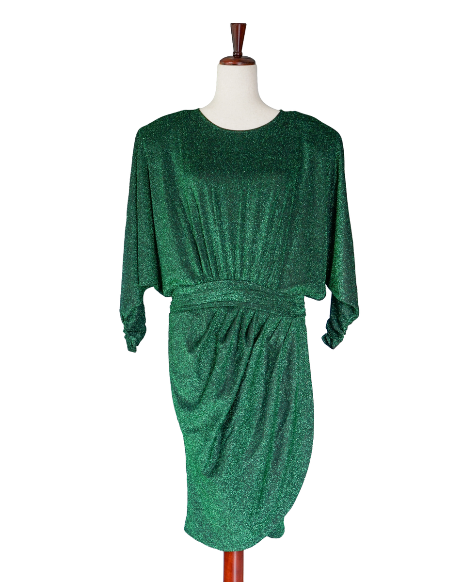 NWT Eloquii Sparkle Metallic Green Tulip Dress 16 Holiday Party Cocktail  Glam | eBay