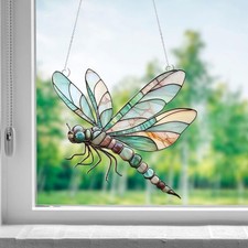 Dragonfly Suncatcher Acrylic Window Hanging Decor, Colorful Dragonfly Ornament