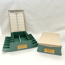  Lot of 2 Kodak Kodaslide 35mm Slide Storage Compartment File Box Vtg Green