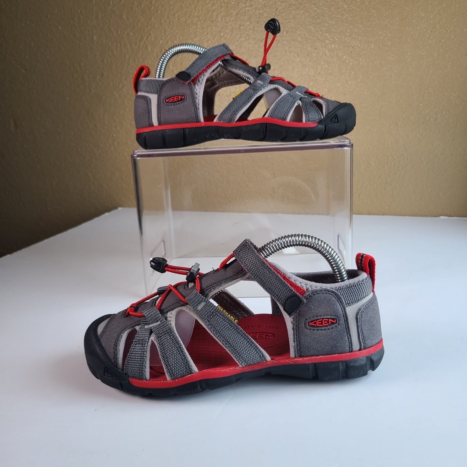 Keen Big Kids' Seacamp II grigio rosso CNX bambino taglia 3 anni