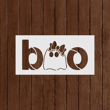 Girl Boo Halloween Stencil - Halloween Stencils for Crafts, Halloween Stencil D