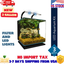 Marineland 3 Gallon Aquarium Kit, Glass Fish Tank with Filter and LED Lights