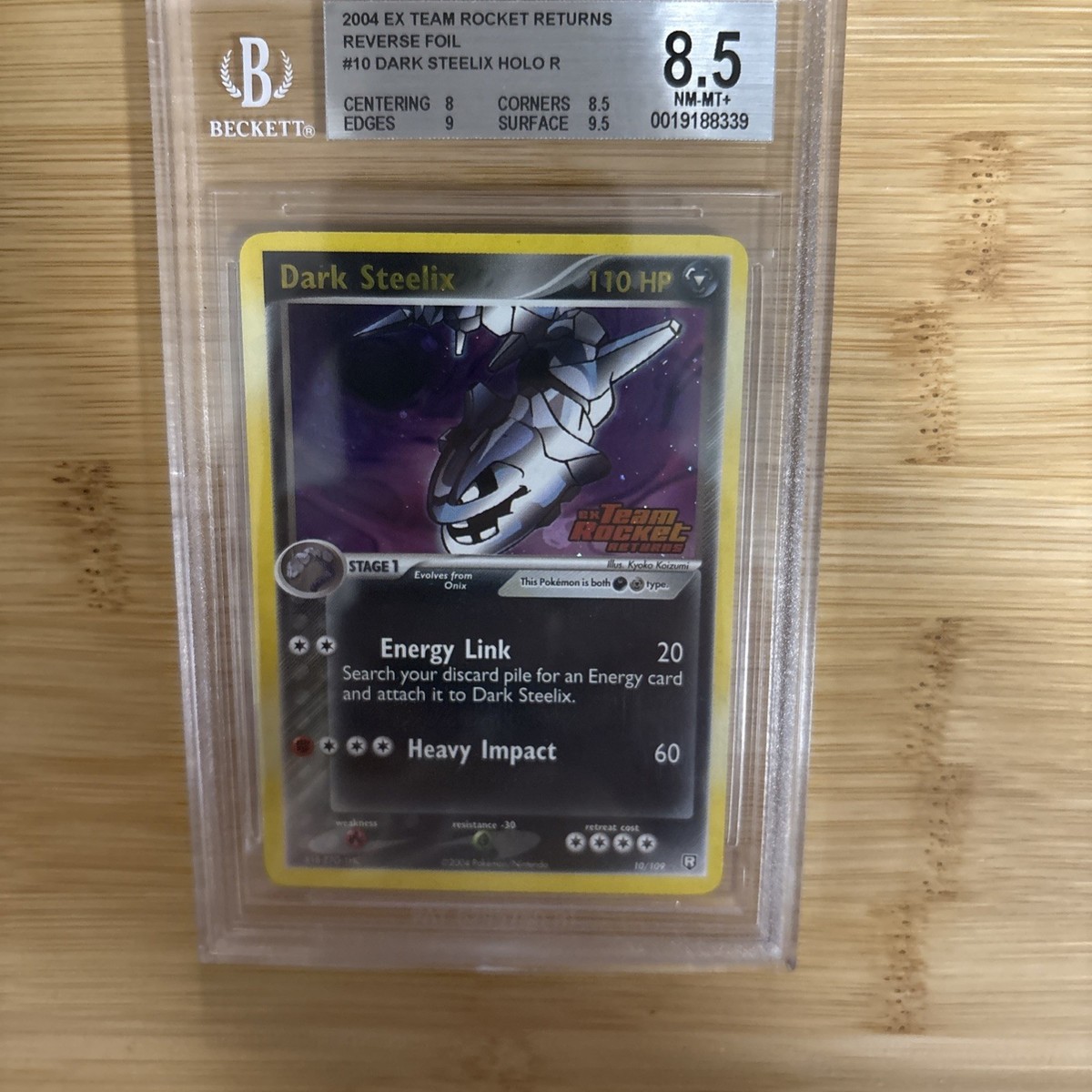 2004 POKEMON EX TEAM ROCKET RETURNS #10 DARK STEELIX REVERSE FOIL