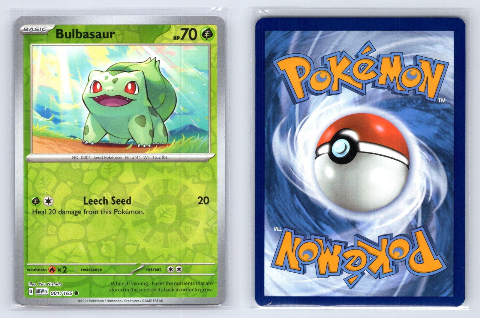 Bulbasaur 001/165 Rev Holo Blooming Water Promo 151 Pokemon NM