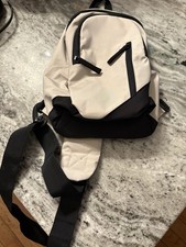 Mini Beige Black Crossbody Sling Bag with Zip Closure and Outer Pockets