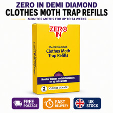 Zero In Demi-Diamond Clothes Moth Trap Refill Pads 2 Pack Pheromone Board Gw2.82