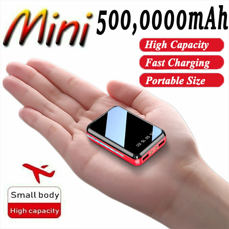5000000mAh Mini Power Bank Charger Portable LED 2USB Battery For