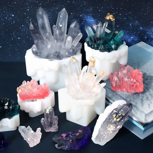 Crystal Cluster Mold DIY Epoxy Resin Decoration Rockery Icicle Candle Silico _si - Picture 8 of 16
