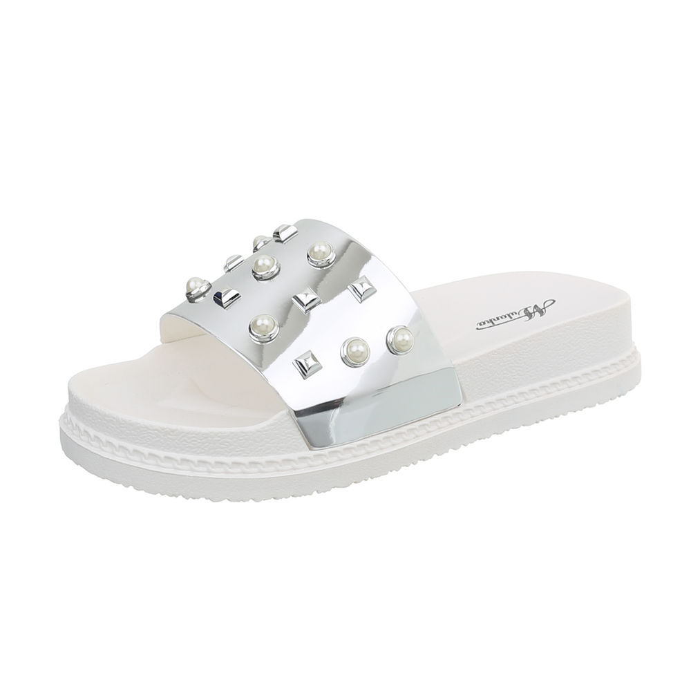 PANTOLETTEN SANDALETTEN DAMENSCHUHE DESIGNER NEU Gr 41 Silber 6622 0€ PANTOLETTEN SANDALETTEN DAMENSCHUHE DESIGNER NEU Gr 41 Silber 6622 0€