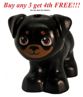  NEW LEGO Minifigure Mini Figure Minifig Animal Pet Zoo Dog Puppy Black Pug