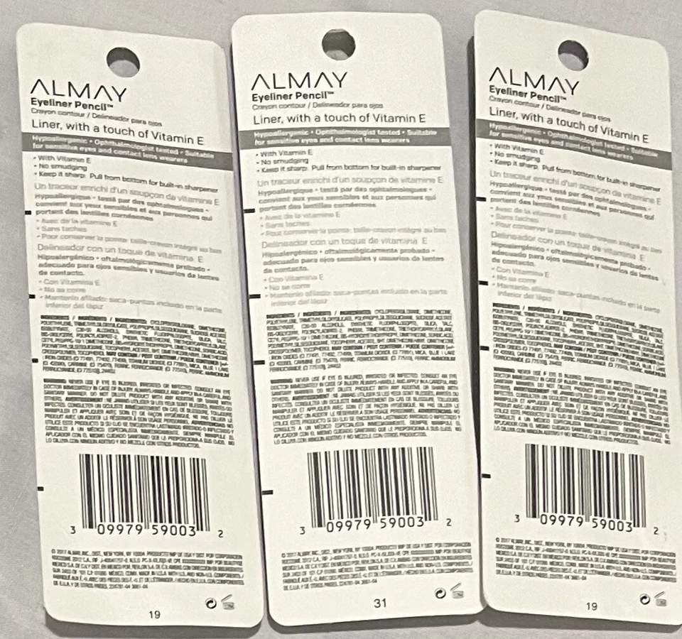 Pack De 3 Lápices Delineadores De Ojos Almay Top Of The Line, 208 Negro Perla Foto 2 de 2