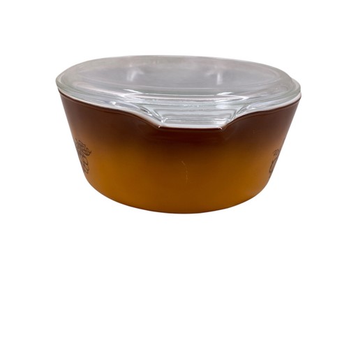 Pyrex Old Orchard Round Casserole w/Clear Glass Lid 2 1/2 qt 475B Vintage - Picture 6 of 14