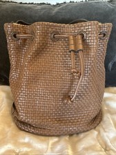 Cole Haan Basket weave bucket bag, Leather, Drawstring