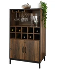 Wine Rack Bar Drink Bottle Storage Shelves Glass Holder Free Standing Wooden