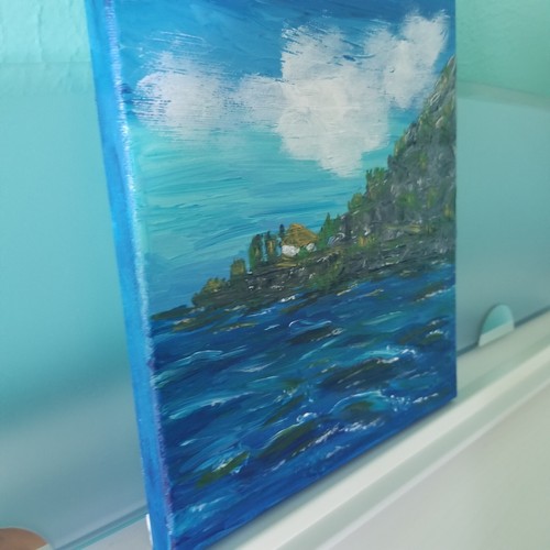 Marine Acrylic Painting on Canvas Seascape Painting - Picture 3 of 6