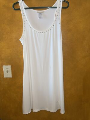 Michael Kors Woman's Gold Studded White Dress Size Medium